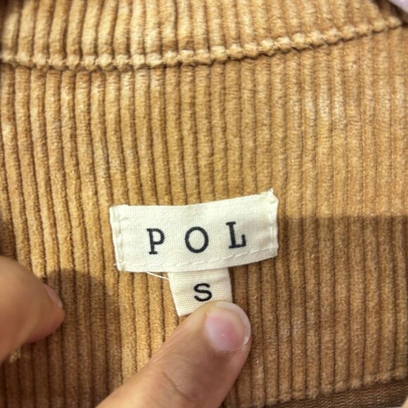 POL Small Boho Corduroy Jacket  Brown Raw Hem Distressed Hippie Western Button‎ - Picture 3 of 7
